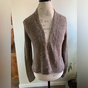 EILEEN FISHER Women’s 100% Silk Open Cardigan Sweater XS Marled Long Sleeve EUC